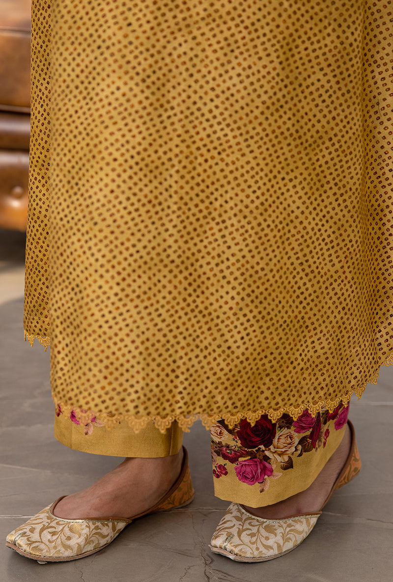 Yellow Vintage Rose Suhaani Kurta Set