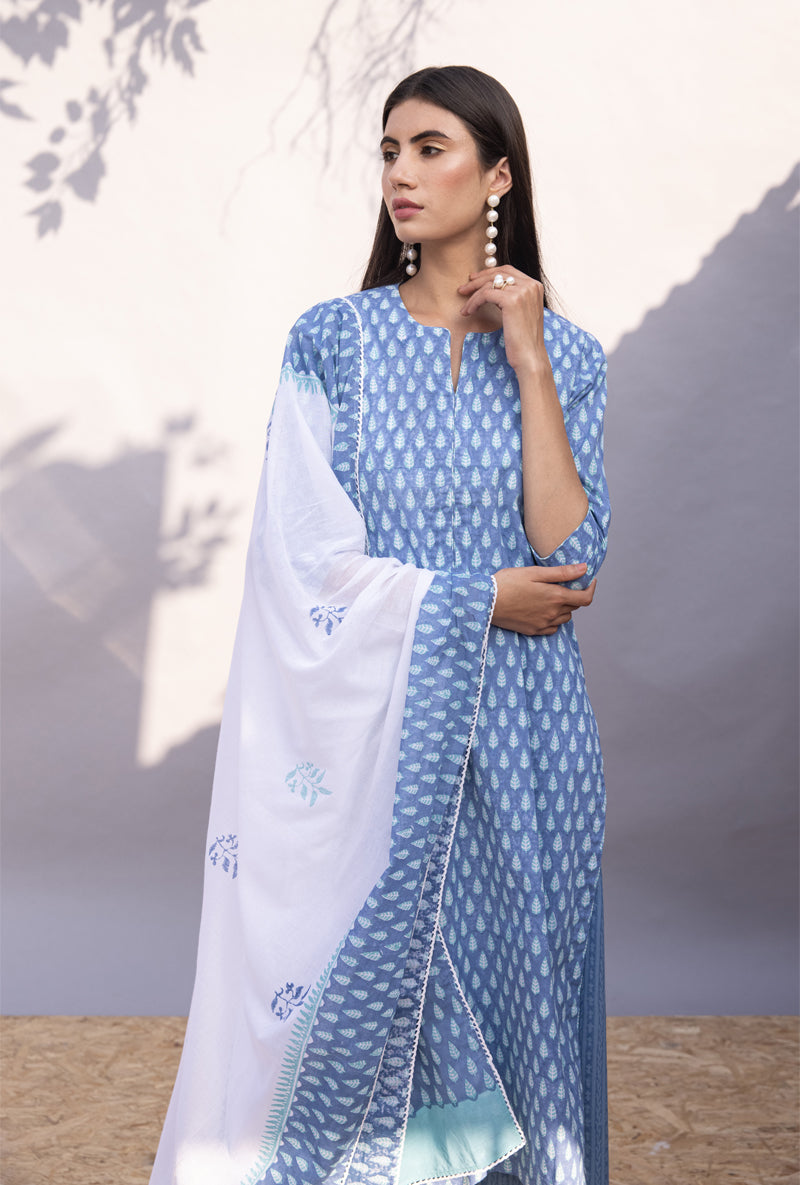 Blue Leaf Maya Kurta Set