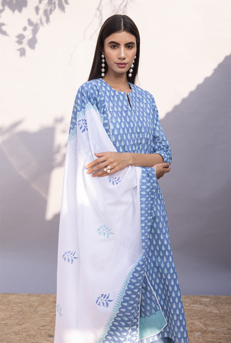 Blue Leaf Maya Kurta Set