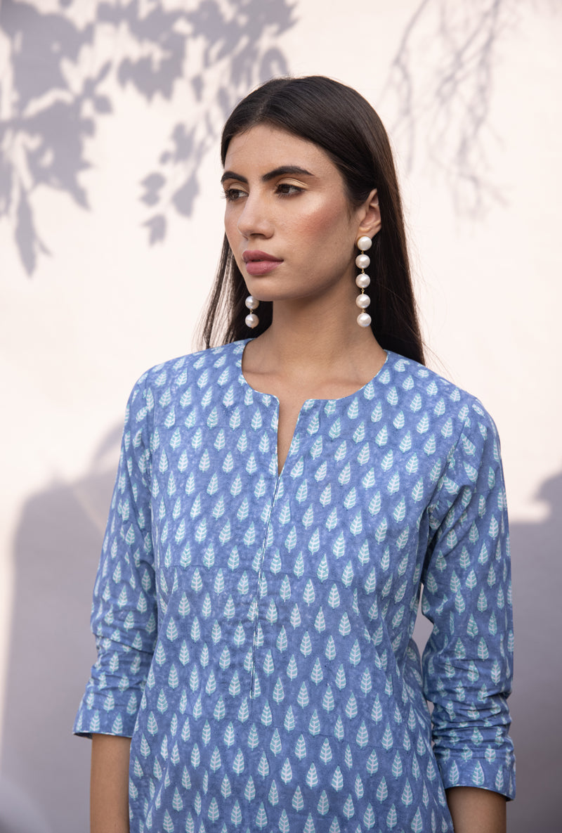 Blue Leaf Maya Kurta Set