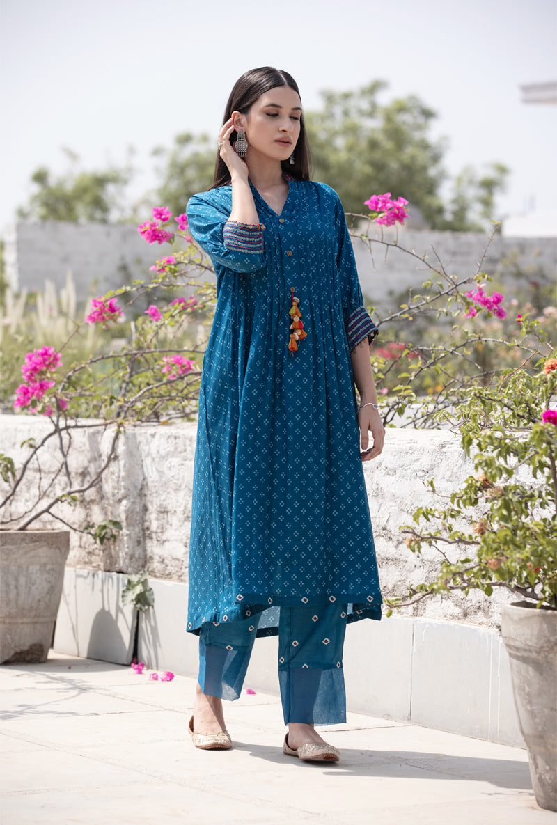 Blue Reglan Nura Kurta Set