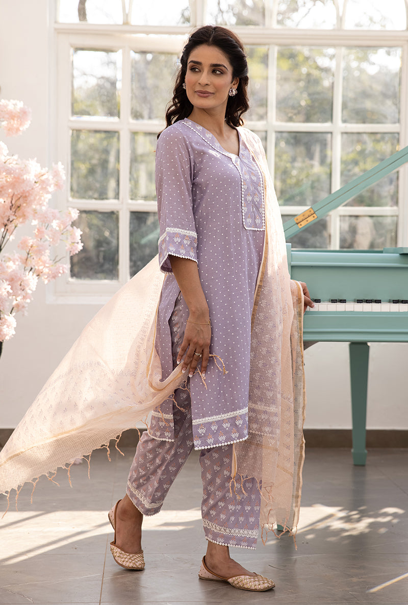 Lavender Salwar Aisha Kurta Set