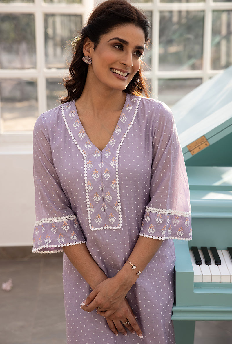 Lavender Salwar Aisha Kurta Set