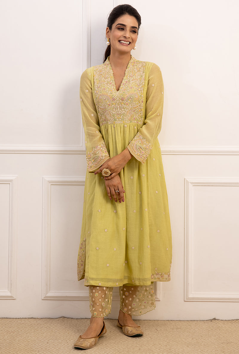 Mint Green Dori Paisley Aafreen Kurta Set