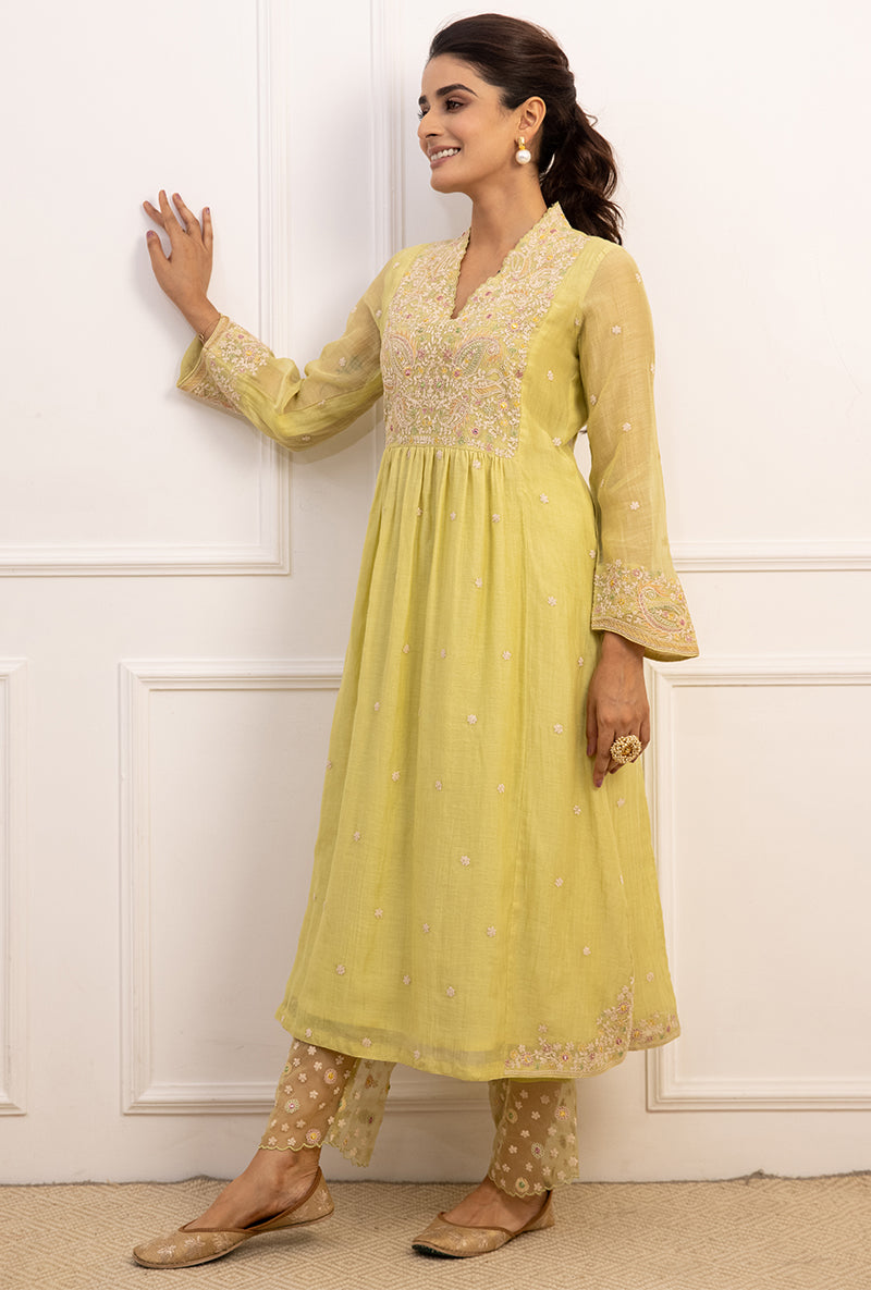 Mint Green Dori Paisley Aafreen Kurta Set