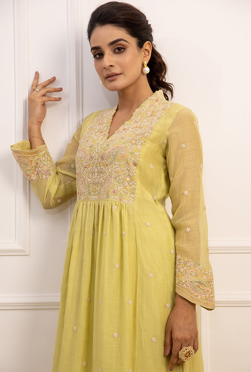 Mint Green Dori Paisley Aafreen Kurta Set
