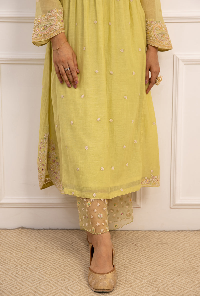 Mint Green Dori Paisley Aafreen Kurta Set