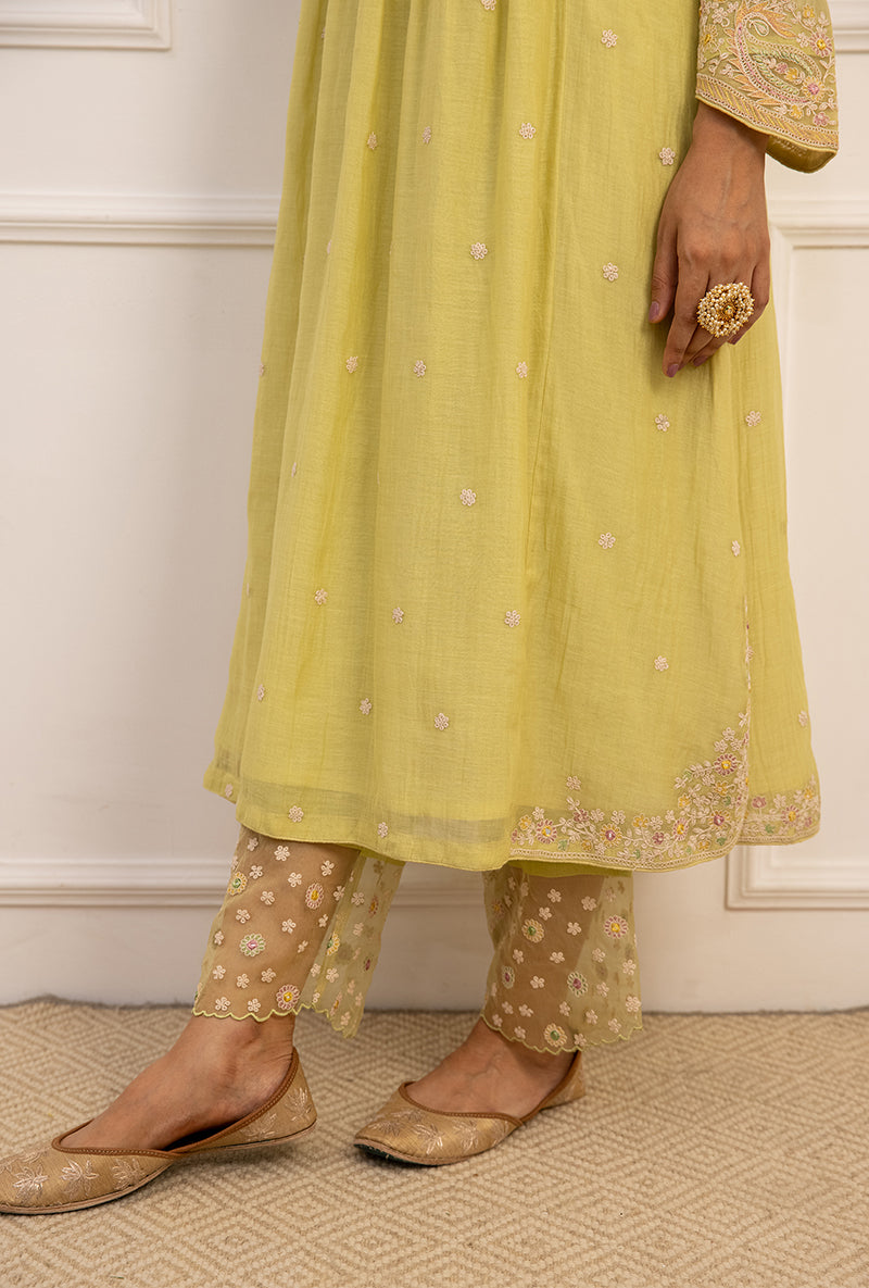 Mint Green Dori Paisley Aafreen Kurta Set
