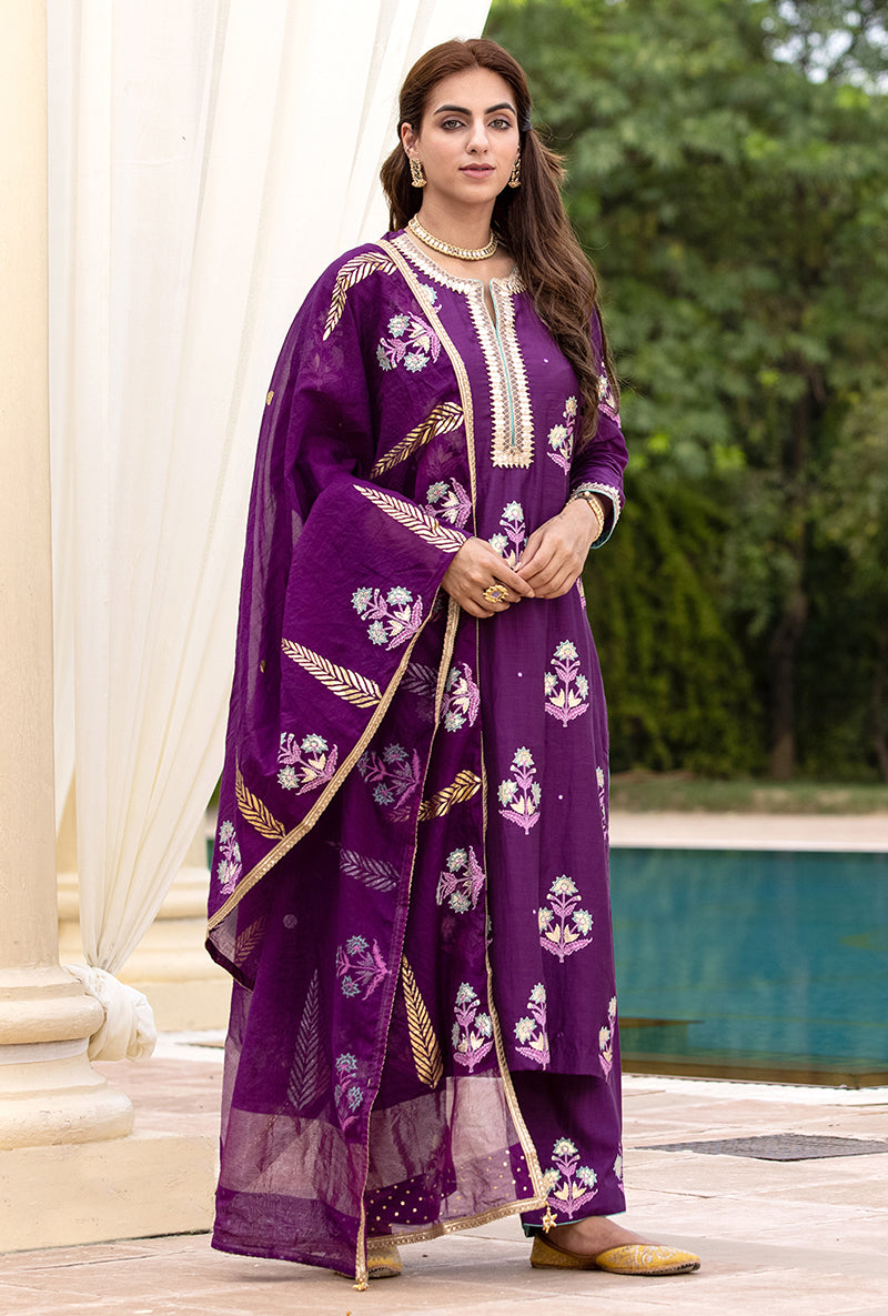 Purple Classic Haseena Kurta Set