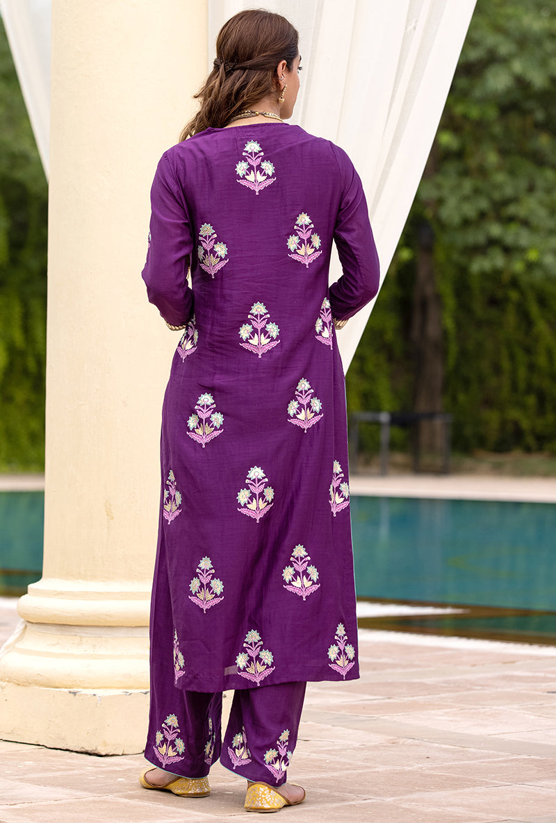 Purple Classic Haseena Kurta Set