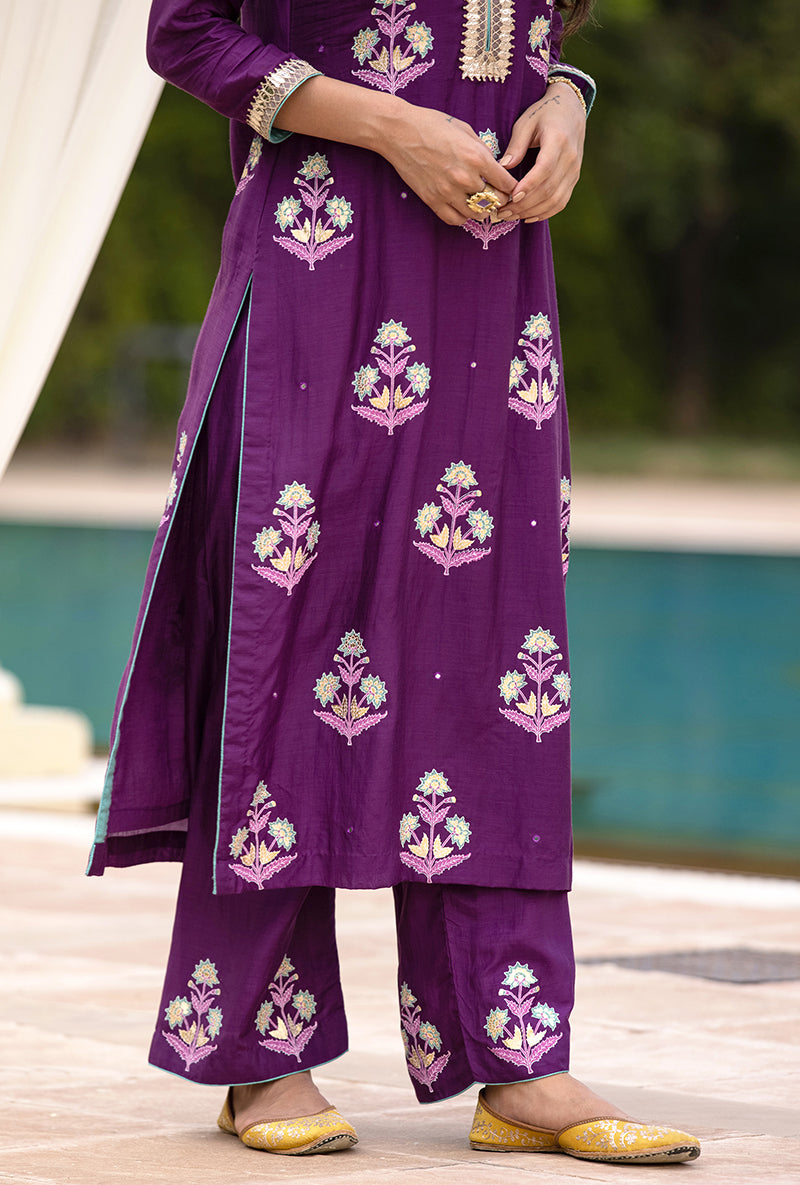 Purple Classic Haseena Kurta Set