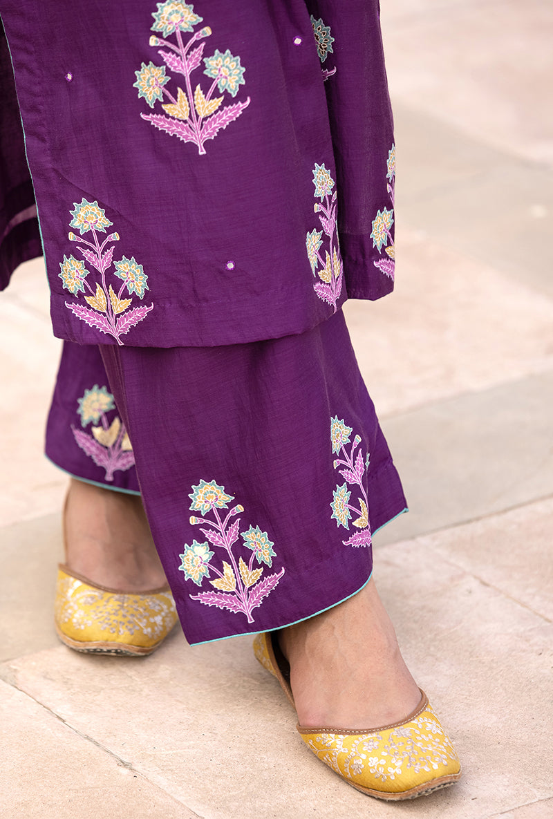 Purple Classic Haseena Kurta Set