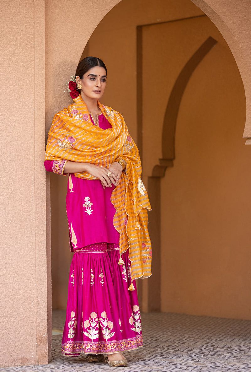 Rani Pink Nayaab Gharara Set