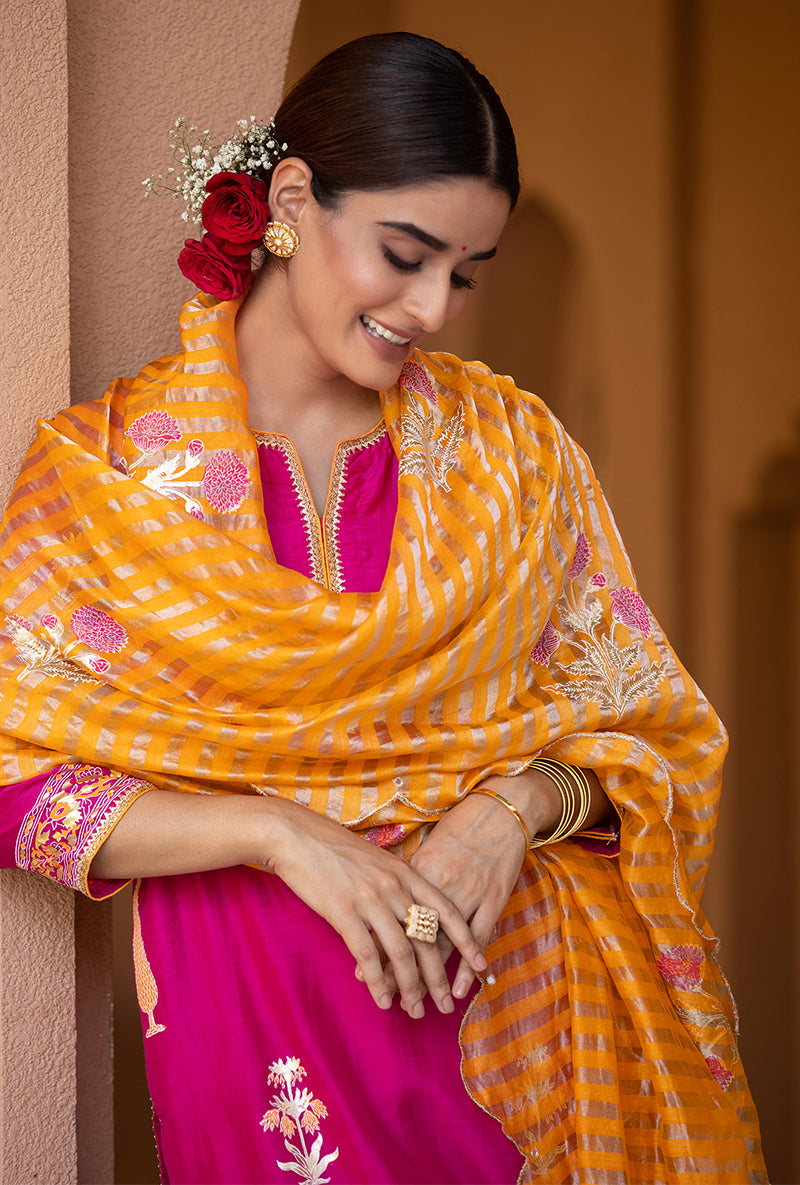 Rani Pink Nayaab Gharara Set