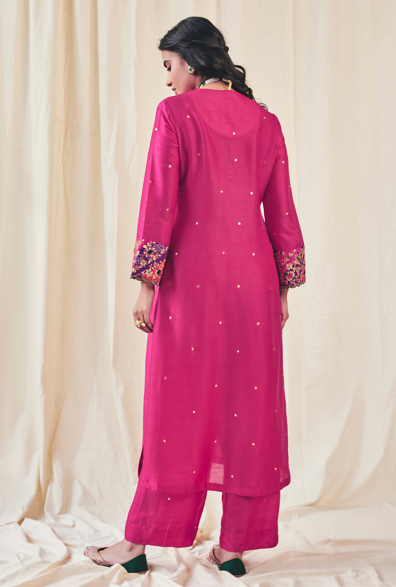 Rani Pink Gota Paisley Meera Kurta Set