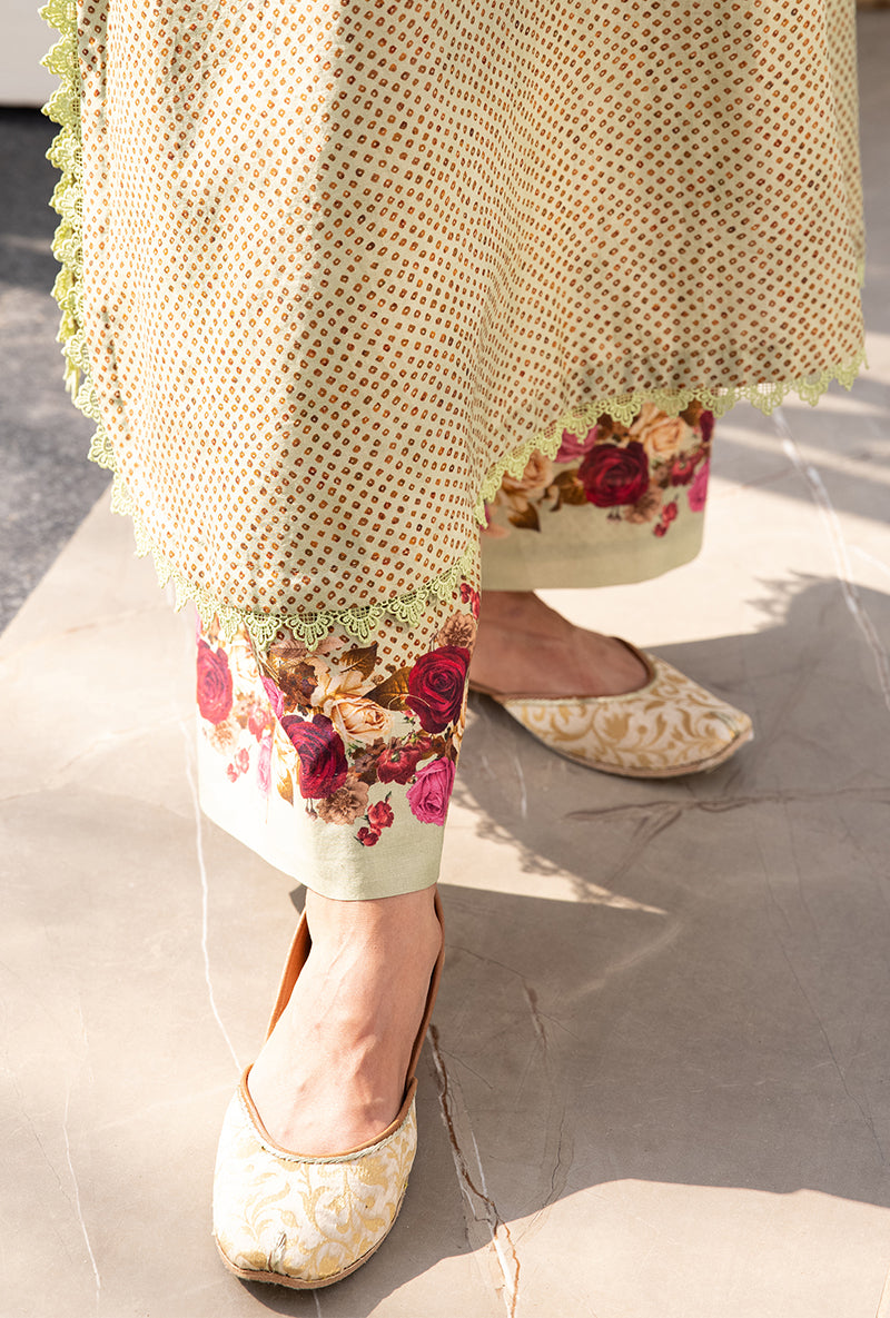 Green Vintage Rose Suhaani Kurta Set