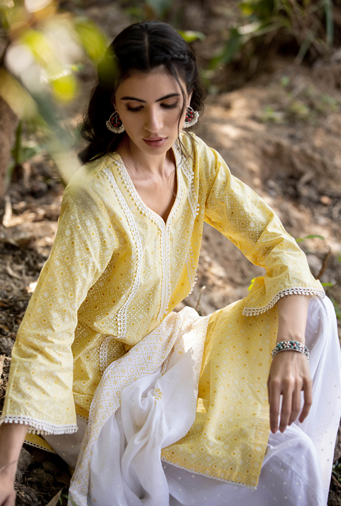 Yellow/Ivory Titlie Salwar Kurta Set