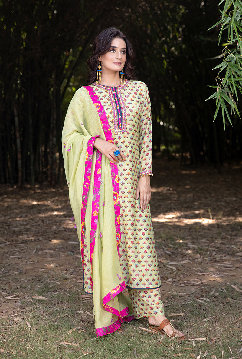 Green Classic Neckline Amaaya Kurta Set