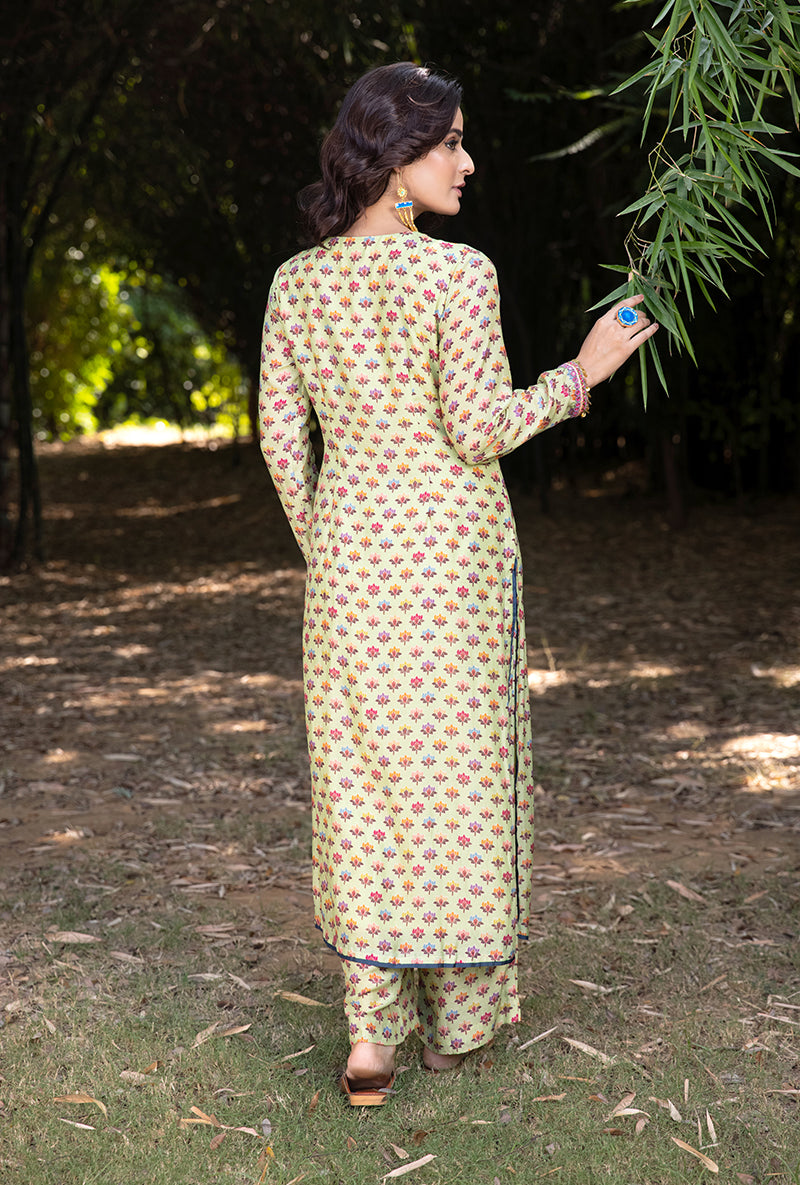 Green Classic Neckline Amaaya Kurta Set