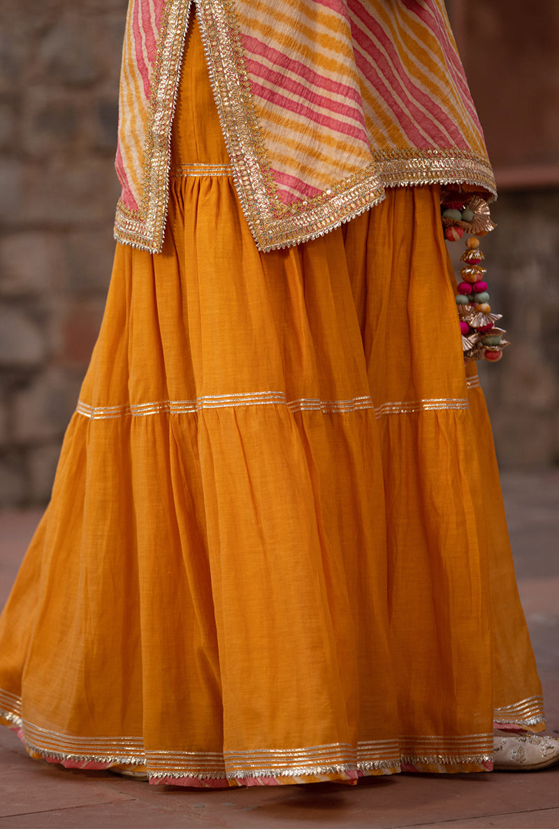 Mango Pink Leheriya 2.0 Gharara Set