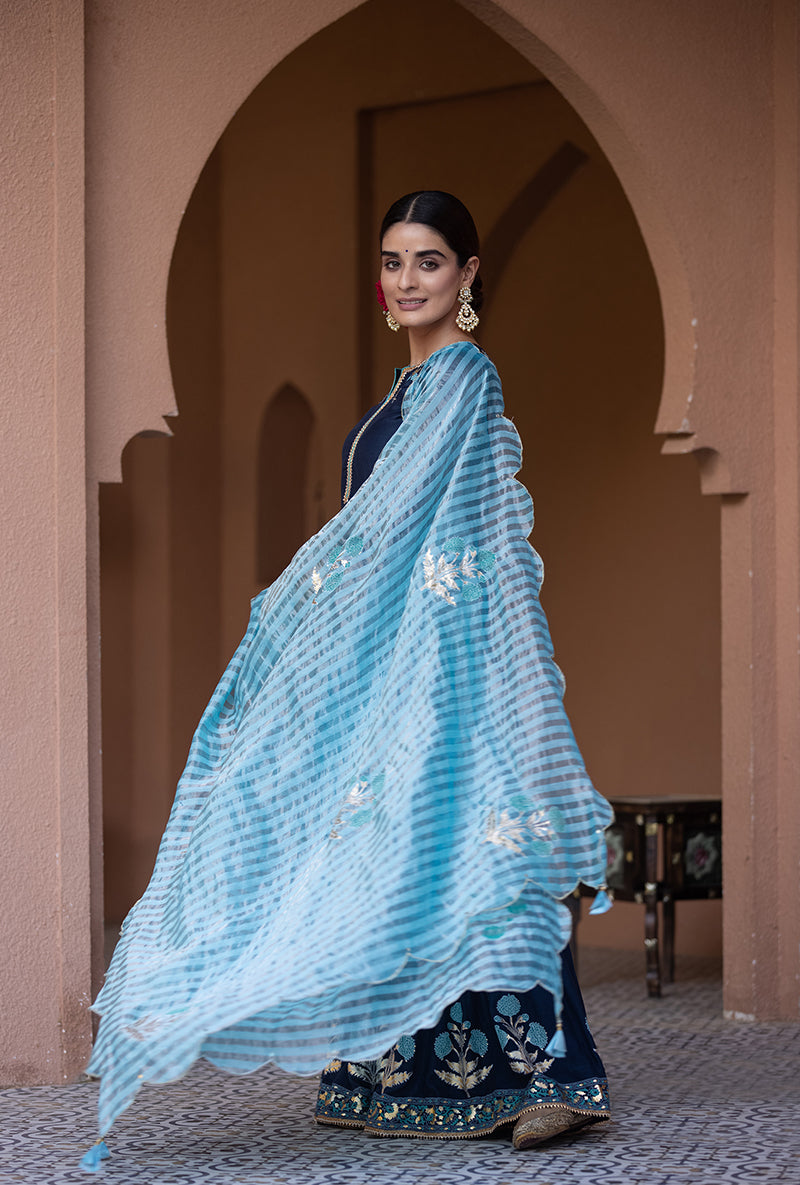 Navy Nayaab Gharara Set
