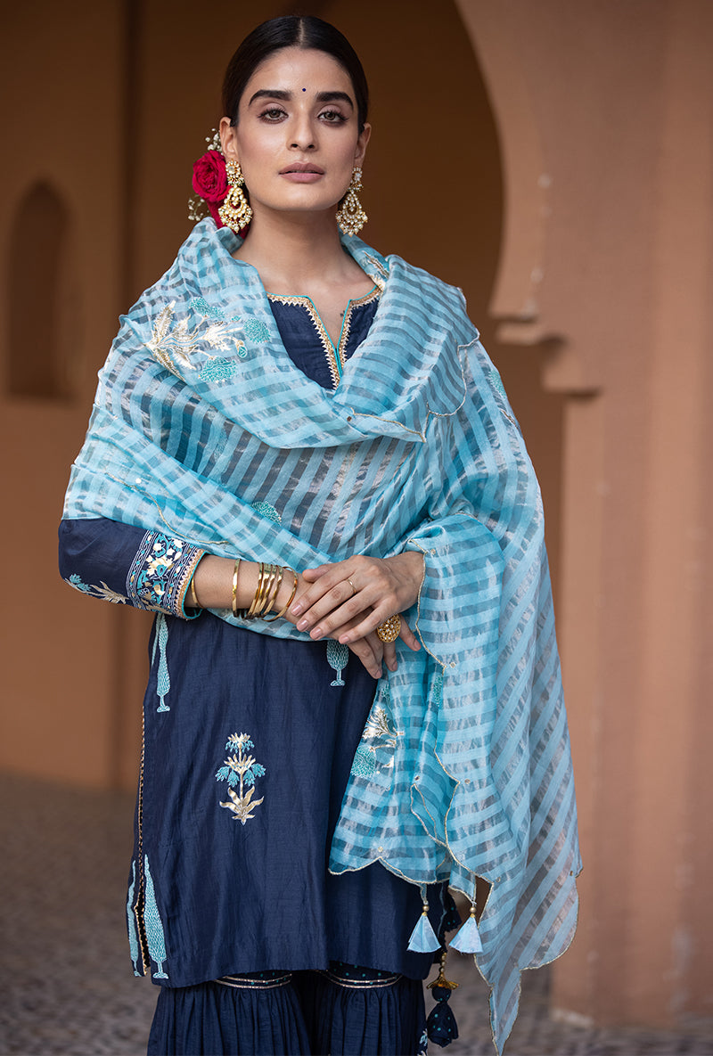 Navy Nayaab Gharara Set