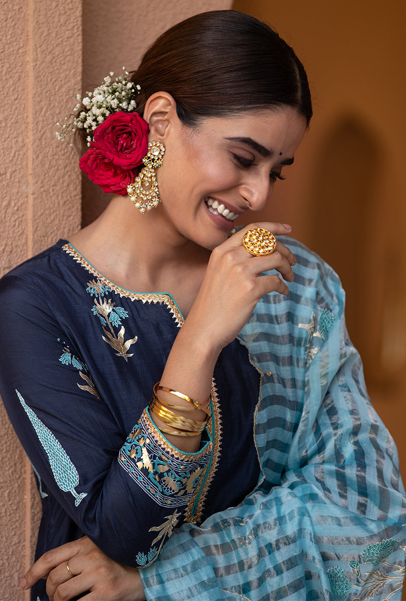 Navy Nayaab Gharara Set