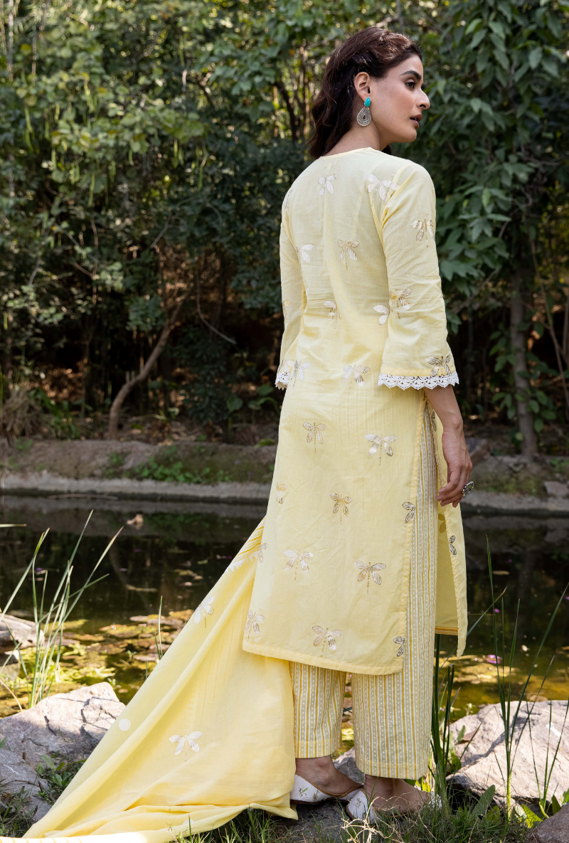 Yellow Titlie Straight Kurta Set