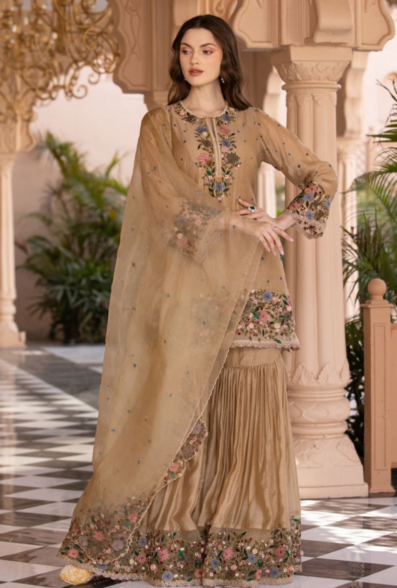 Beige Orchid Sahiba Gharara Set