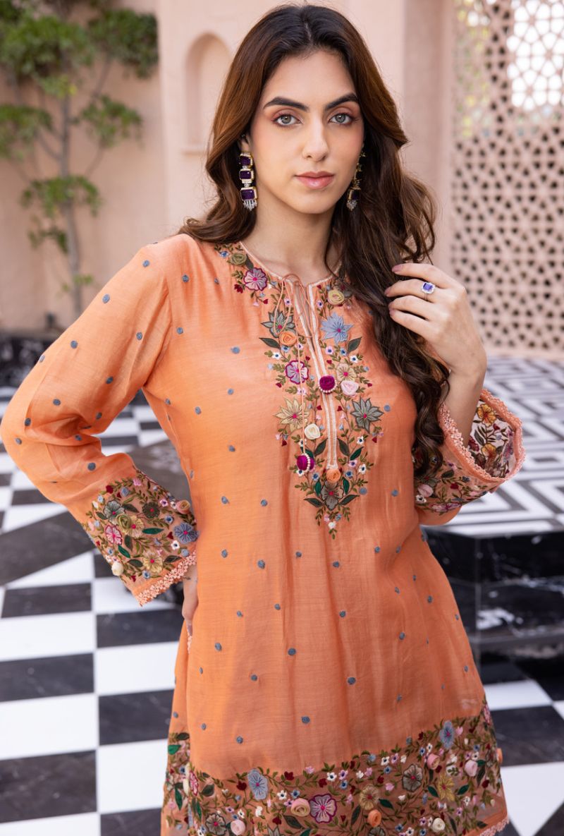 Peach Orchid Sahiba Gharara Set