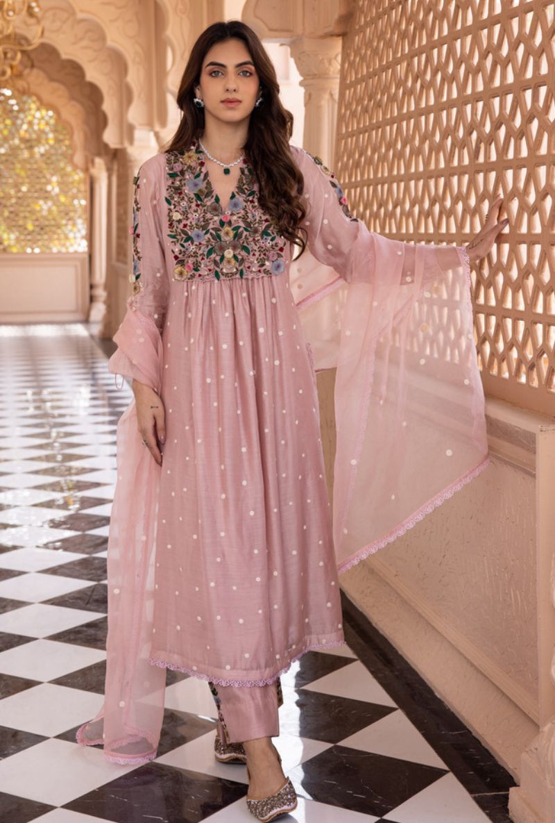 Pink Orchid Frockstyle Sahiba Kurta Set