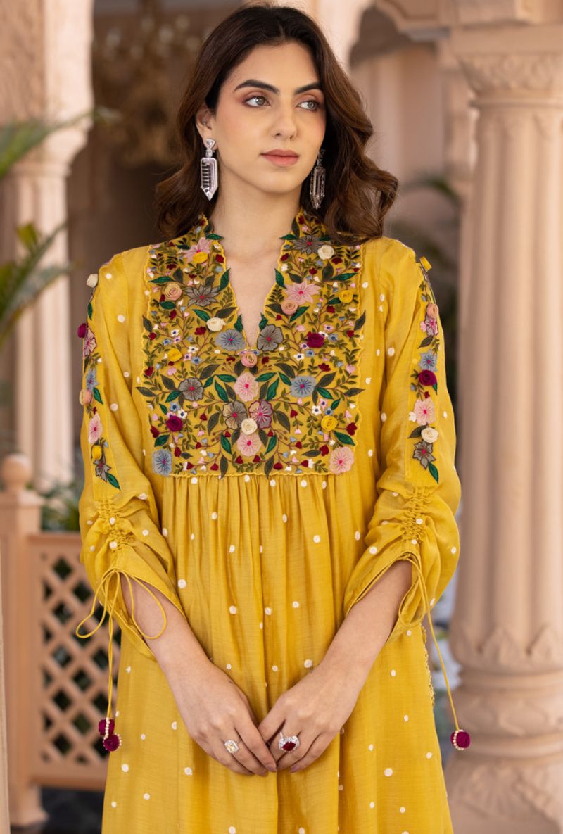 Yellow Orchid Frockstyle Sahiba Kurta Set