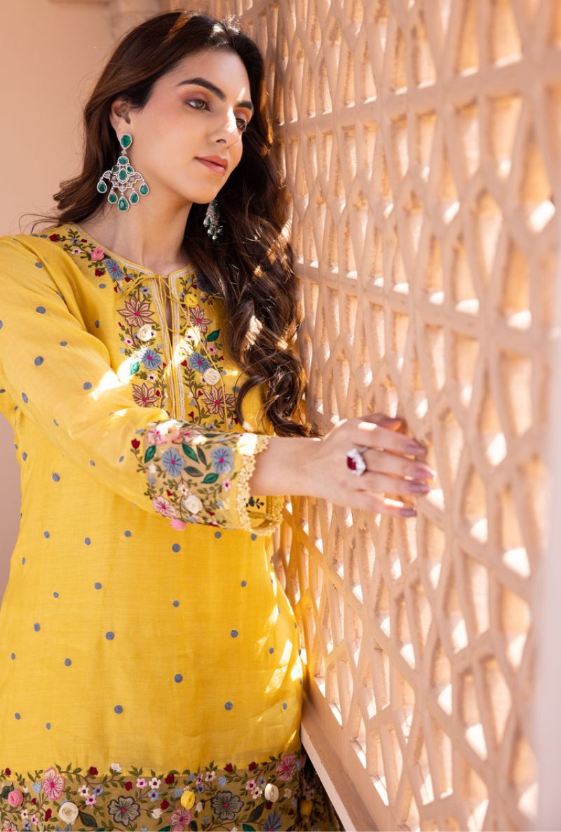 Yellow Orchid Sahiba Gharara Set