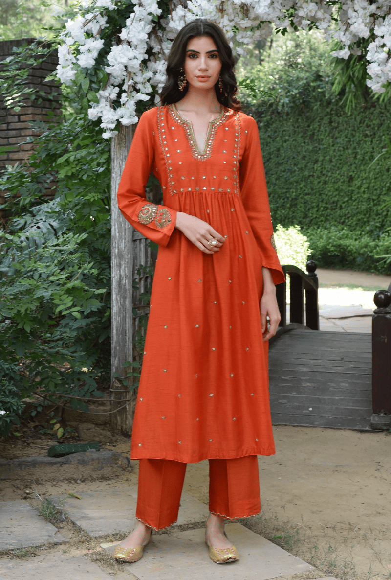 Orange Heer Sitara Set