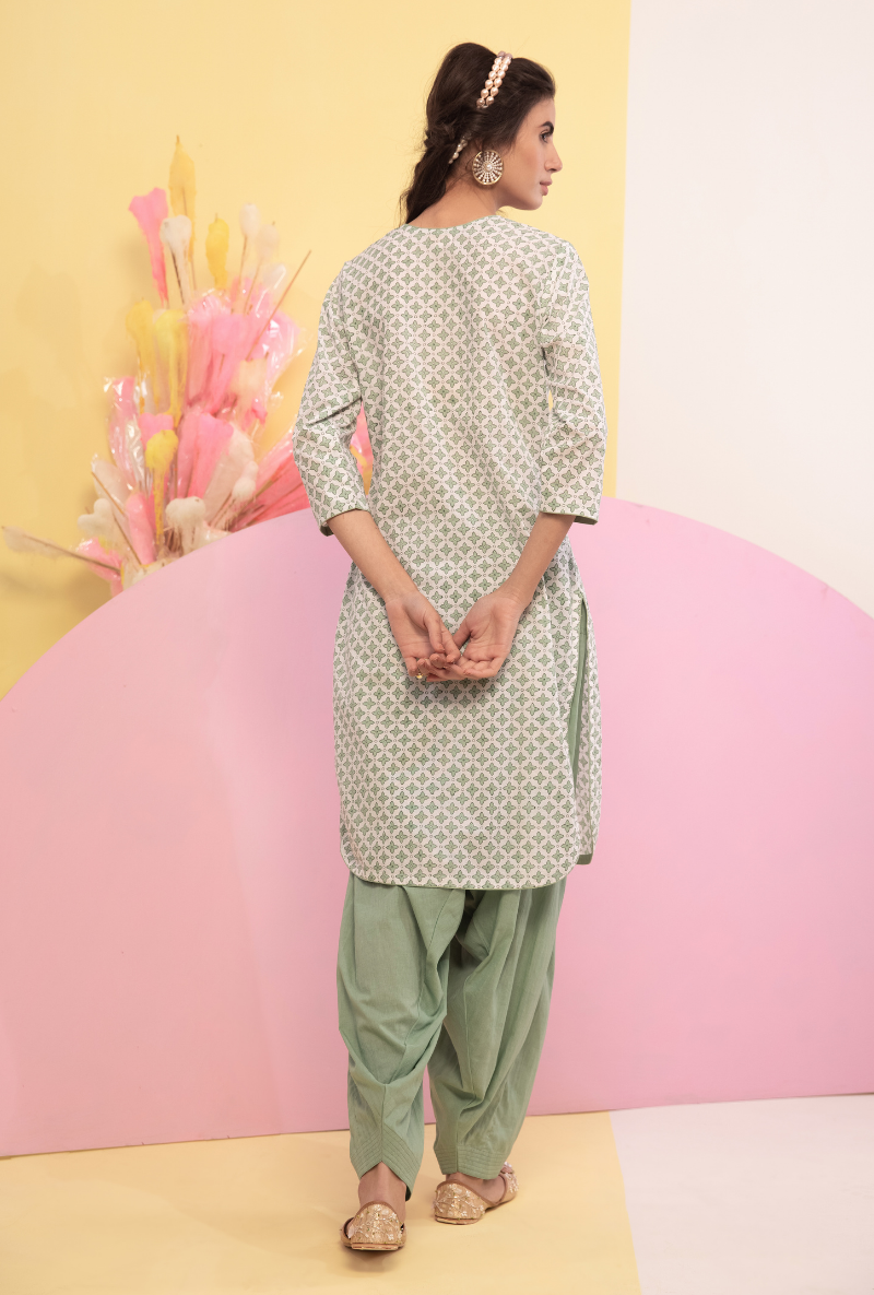 Green Cotton Candy Salwar Kurta Set