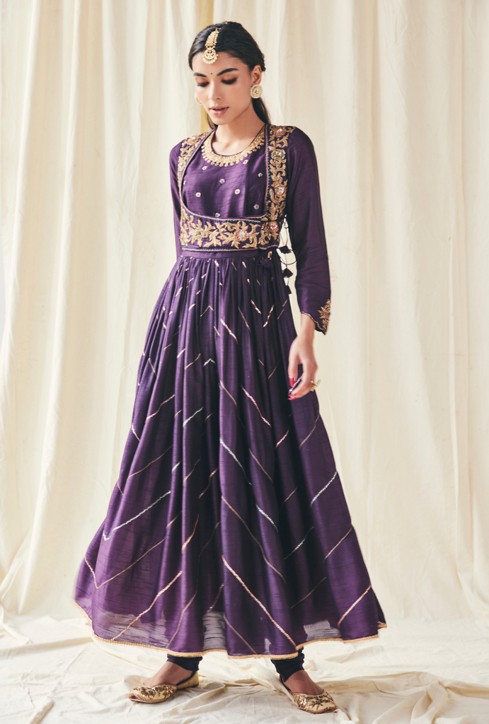 Purple Poshak Meera Anarkali Set