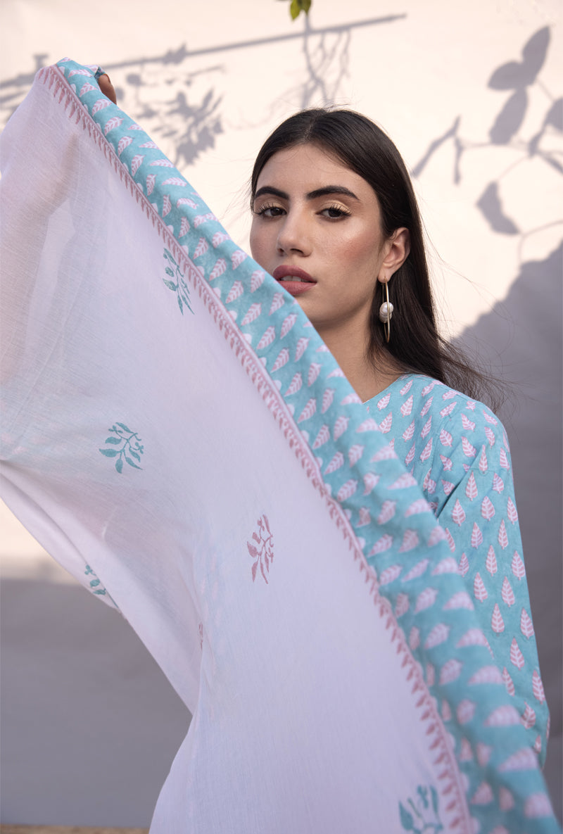 Aqua Leaf Maya Kurta Set