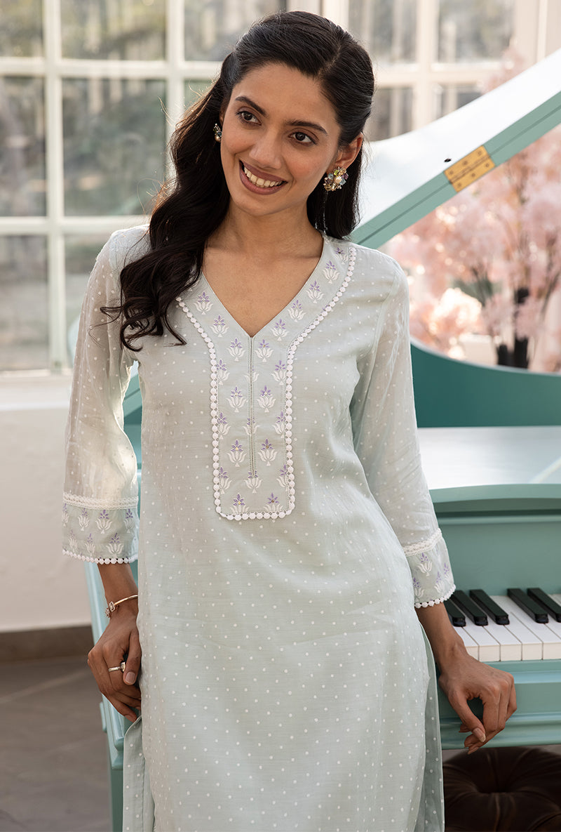 Mint Green Salwar Aisha Kurta Set