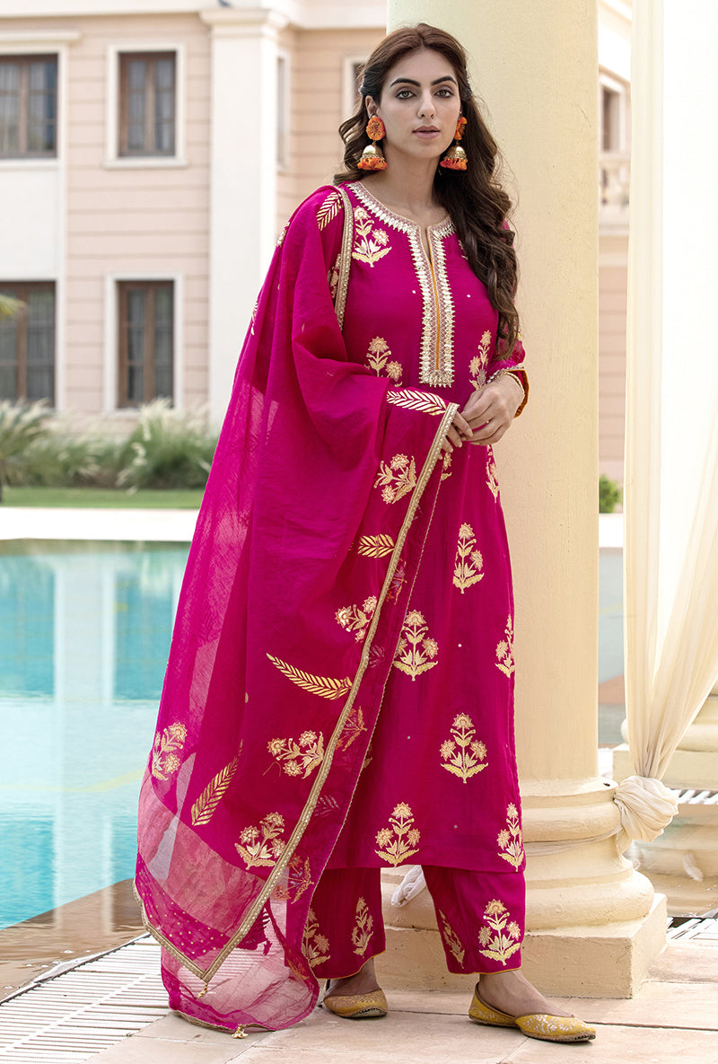 Rani Pink Classic Haseena Kurta Set