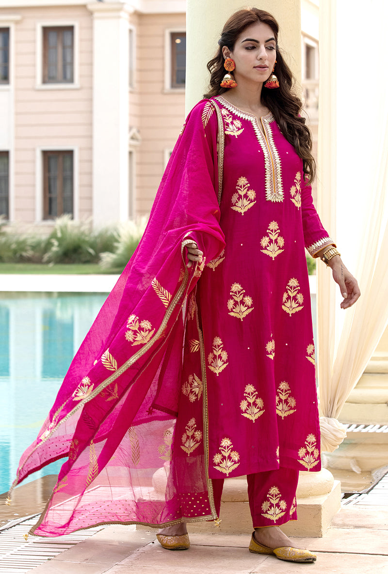 Rani Pink Classic Haseena Kurta Set