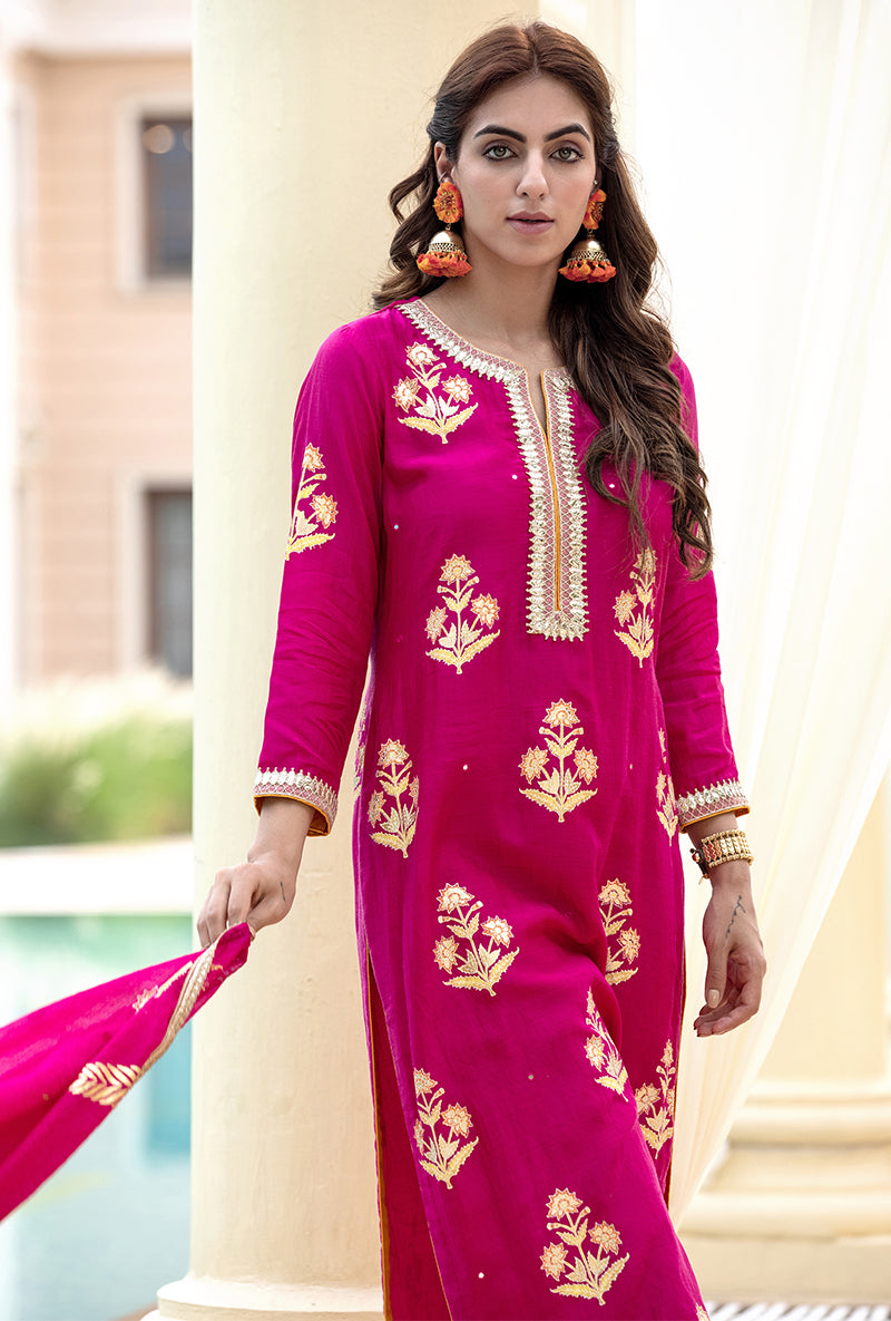 Rani Pink Classic Haseena Kurta Set