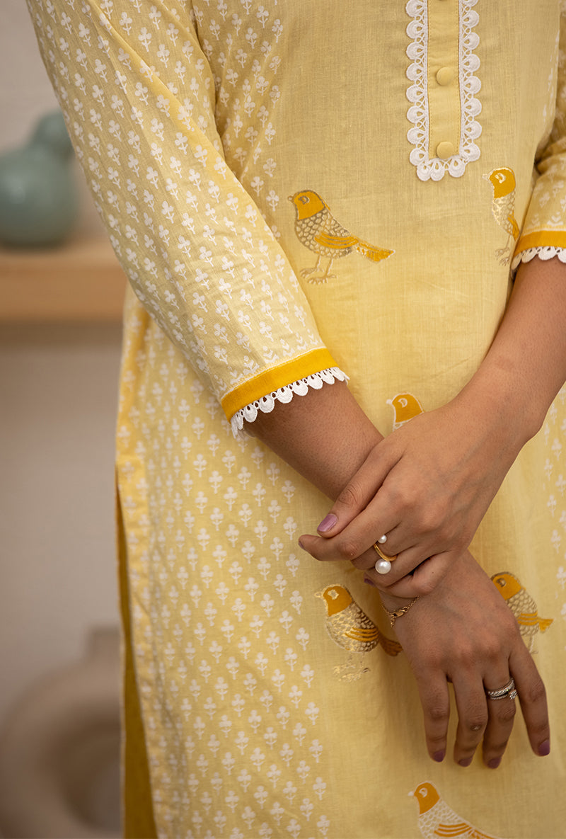 Yellow Pihu Classic Kurta Set