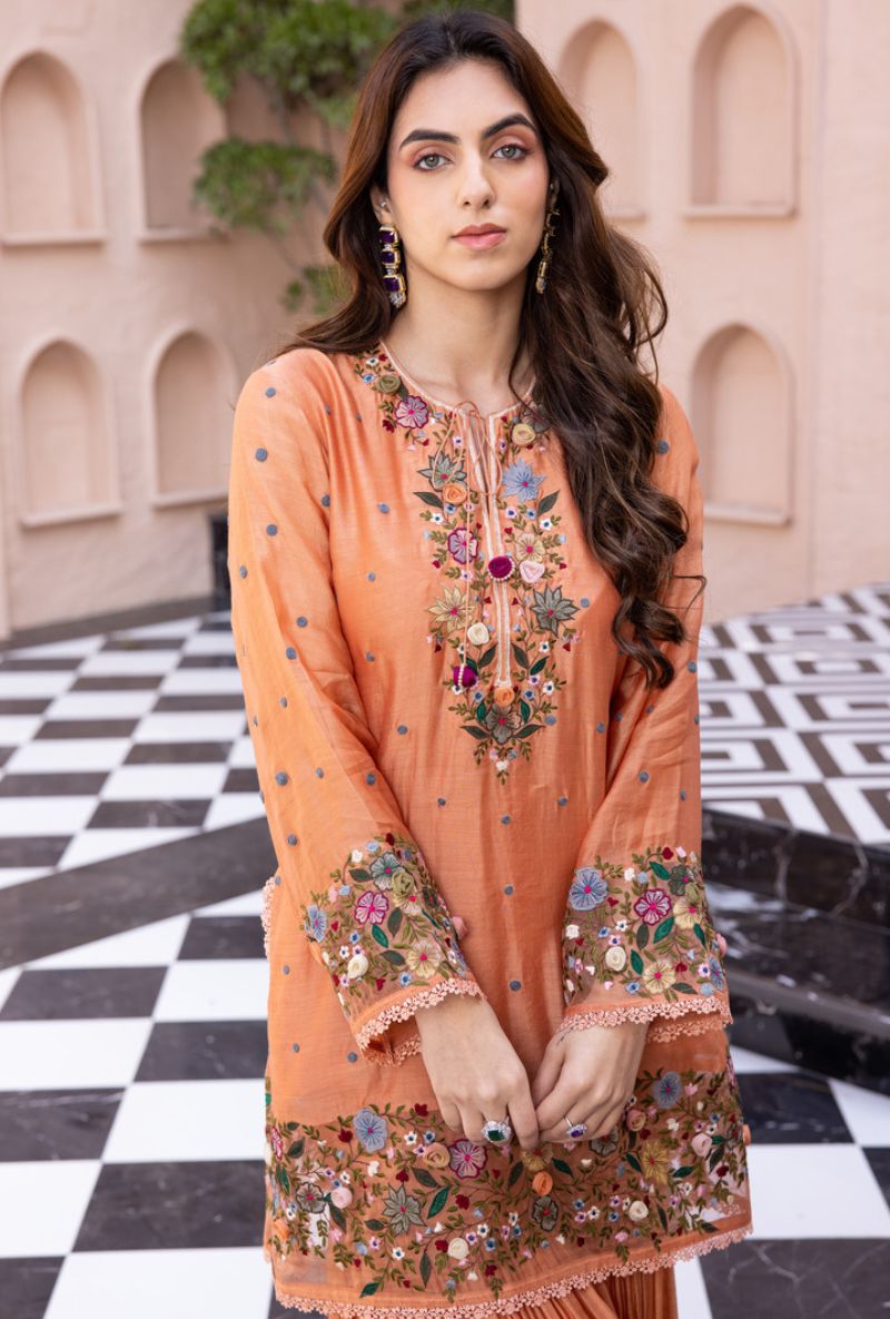 Peach Orchid Sahiba Gharara Set