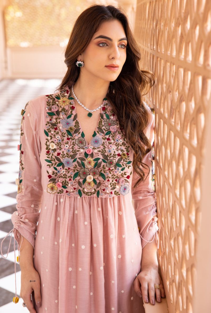 Pink Orchid Frockstyle Sahiba Kurta Set