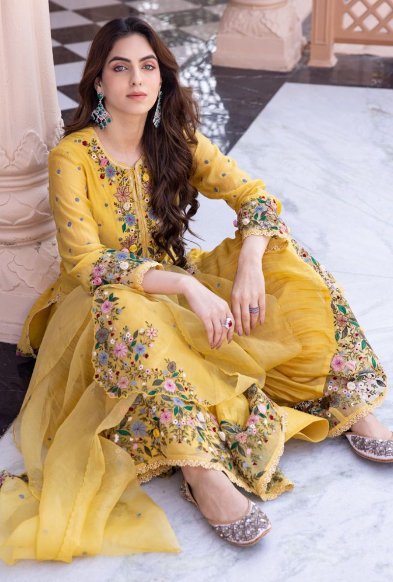 Yellow Orchid Sahiba Gharara Set