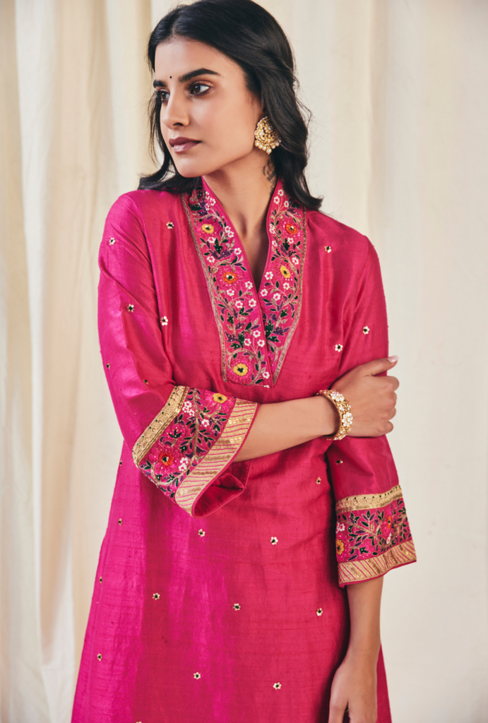 Light Royal Pink Meera Kurta