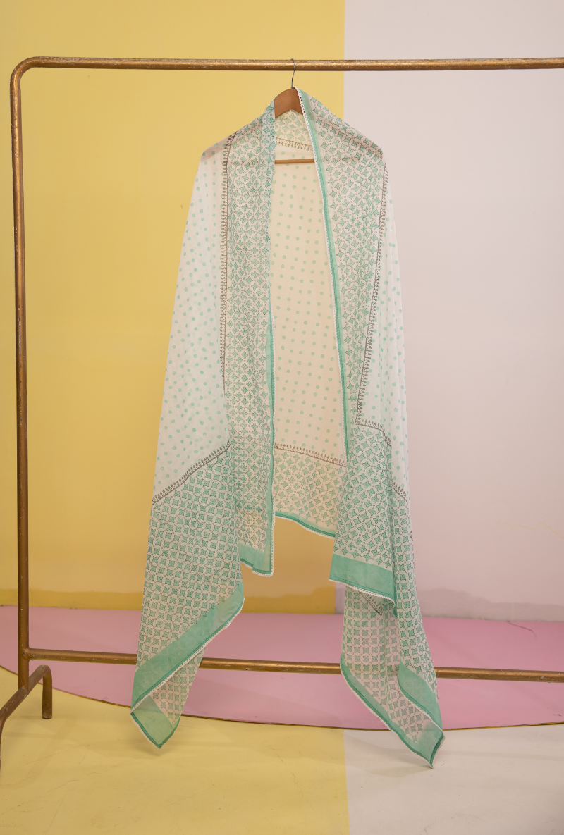 Aqua Cotton Candy Straight Kurta Set