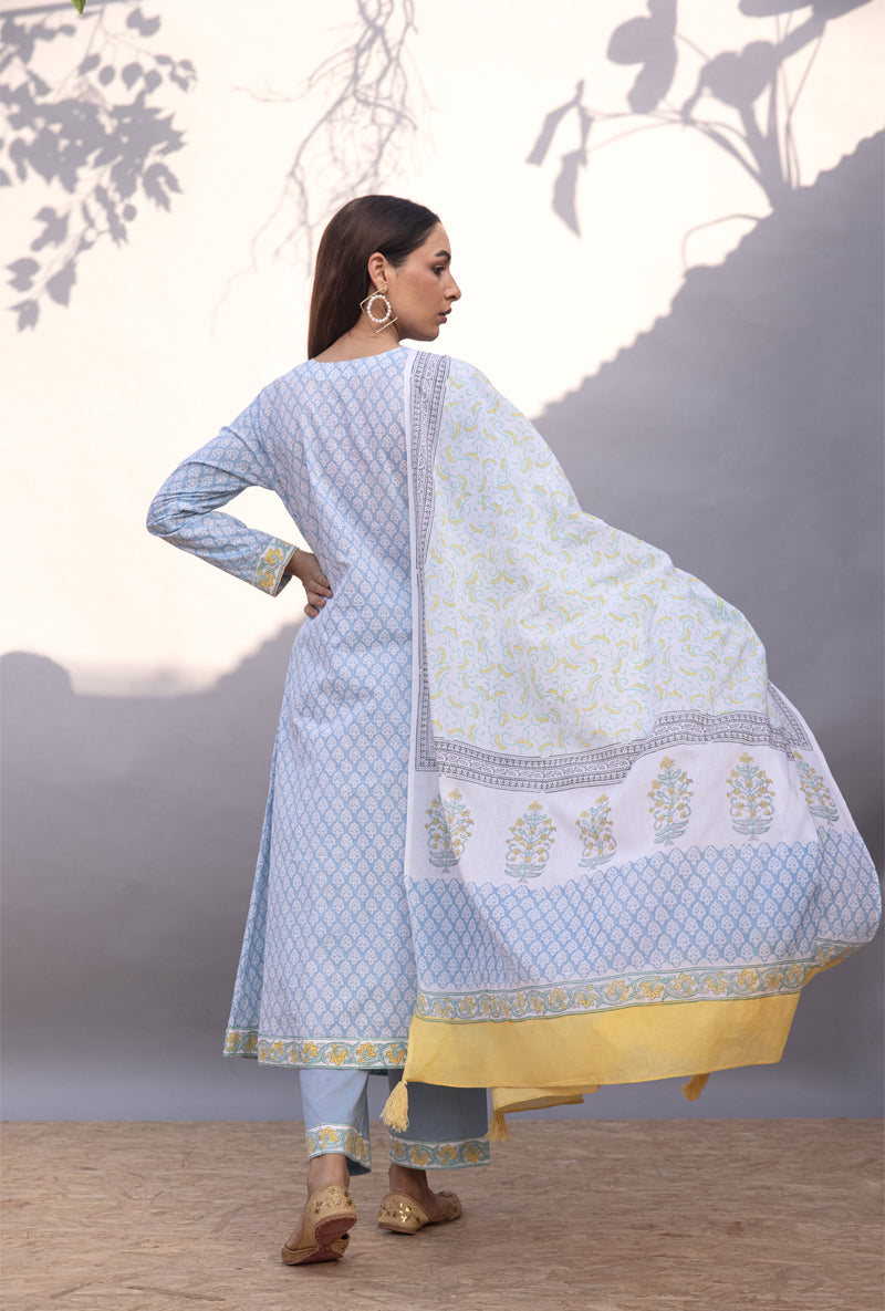 Blue Gather Maya Kurta Set