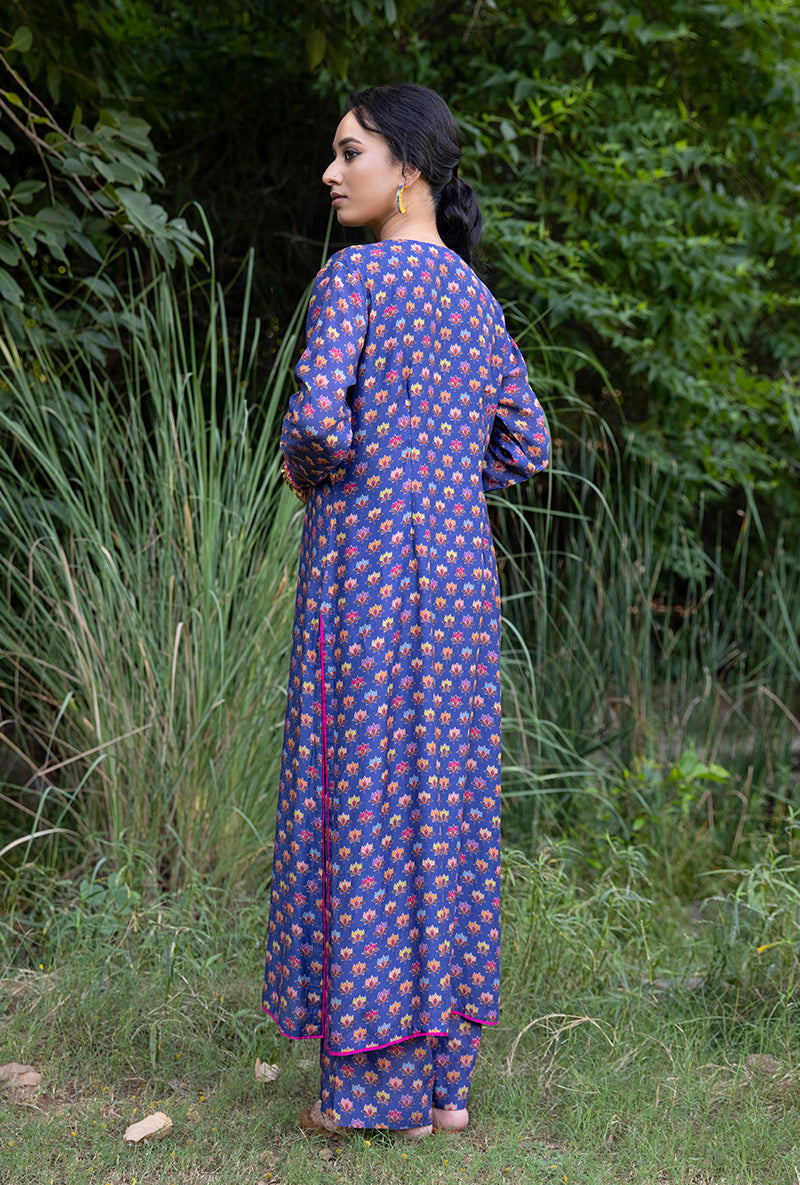 Blue Classic Neckline Amaaya Kurta Set