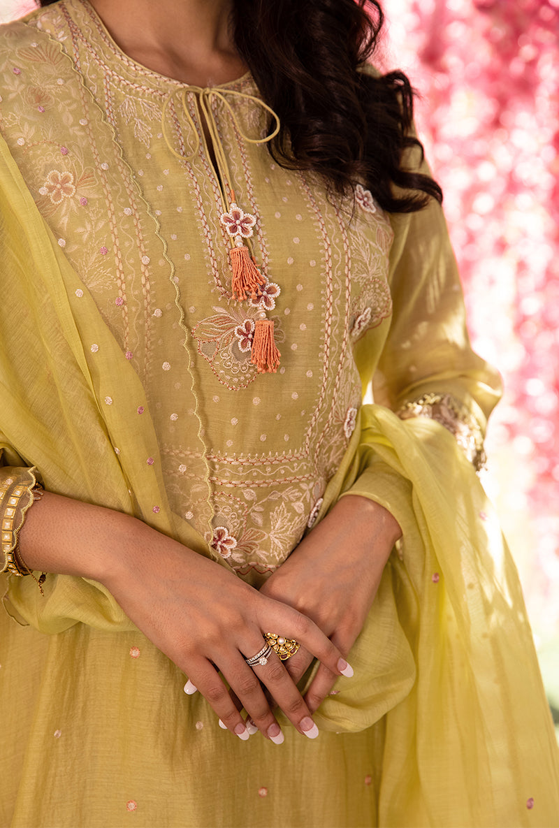 Mint Green Thread Jaal Square Neck Aafreen Kurta Set